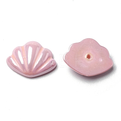 Opaque Resin Shell Shaped Beads RESI-F043-01-1