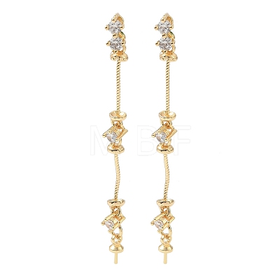 Brass Pave Cubic Zirconia Pendant Bails KK-C172-06G-1