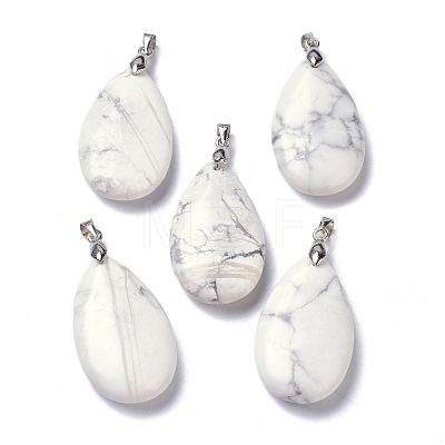 Natural Howlite Pendants G-D084-01P-B16-1