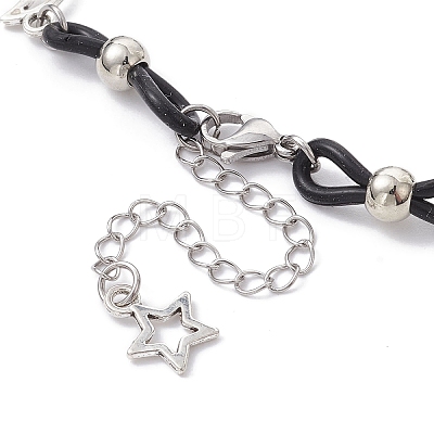 Alloy & Silicone Link Chain Bracelets BJEW-JB09984-02-1