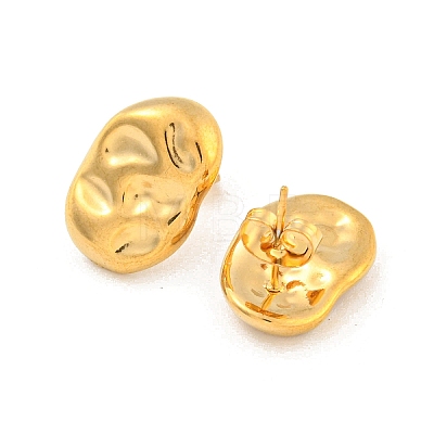 Oval 304 Stainless Steel Ear Studs EJEW-L290-014G-1