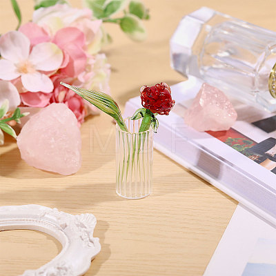 2Pcs Glass Flower Display Decorations AJEW-CO0001-04C-1