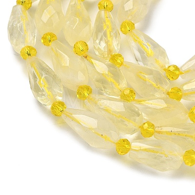 Natural Lemon Quartz(Heated) Beads Strands G-G453-F07-8x16mm-1