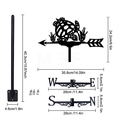 Orangutan Iron Wind Direction Indicator AJEW-WH0265-025-1
