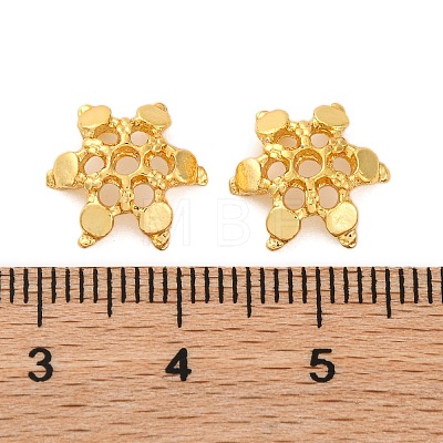 Rack Plating Brass Bead Caps KK-Z070-33G-1