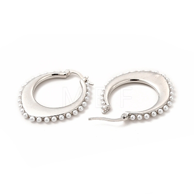 Oval Rack Plating Brass Hoop Earrings for Women EJEW-H091-18P-1