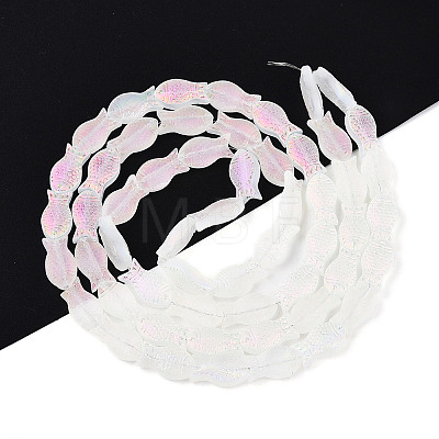 Frosted Glass Beads Strands GLAA-T023-40C-09-1