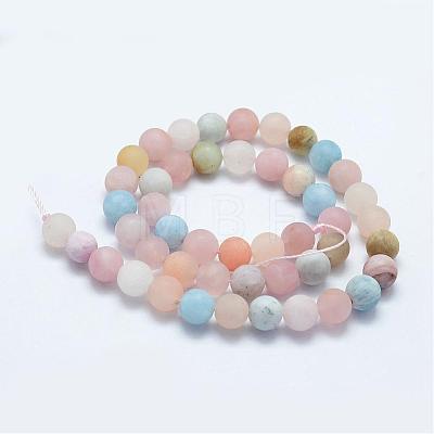 Natural Morganite Beads Strands G-E365-03-8mm-1