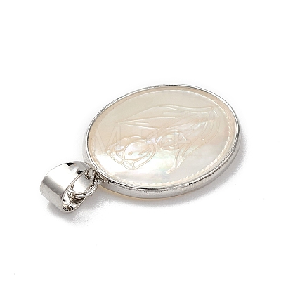 Natural White Shell Pendants BSHE-E029-01P-1