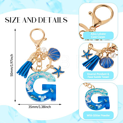 Star Resin & Shell Keychains KEYC-TAC00087-01G-1