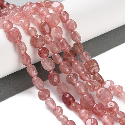 Natural Strawberry Quartz Beads Strands G-P497-01C-43-1