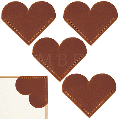 4Pcs Leather Bookmarks AJEW-CL0005-36-1