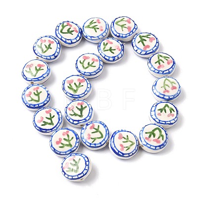 Flower Theme Handmade Porcelain Beads LAMP-D303-06C-02-1