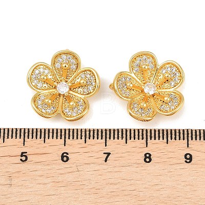 Brass Micro Pave Clear Cubic Zirconia Pendants KK-Z148-01G-1