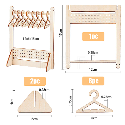 Wooden Earring Display Stands EDIS-WH0035-03D-1