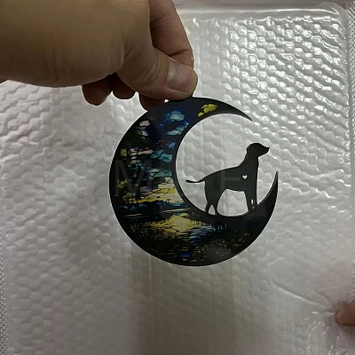 Moon with Dog Window Suncatchers PW-WG7D0D8-09-1