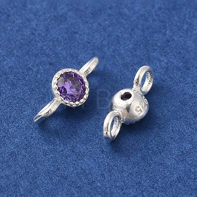 925 Sterling Silver Pave Cubic Zirconia Connector Charms STER-Z007-01P-05-1