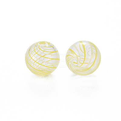 Transparent Handmade Blown Glass Globe Beads LS-GLAA-T012-35A-01-1