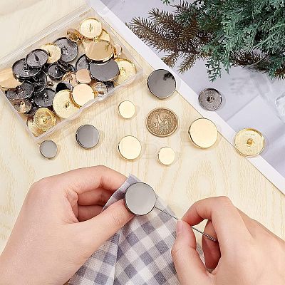 48pcs 6 Style Alloy Shank Buttons DIY-CA0004-59-1