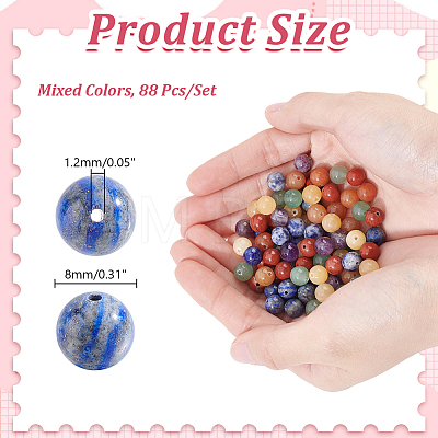88Pcs Chakra Natural Mixed Gemstone Beads G-HY0002-06-1