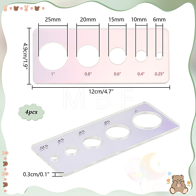 Acrylic Measuring Tool for Doll Craft Eyes TOOL-WH0155-110A-01-1