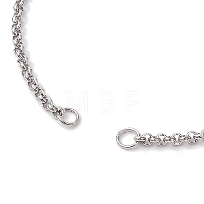 304 Stainless Steel Rolo Chain Bracelet Slider Making AJEW-JB01243-02-1