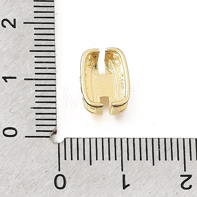 Brass Micro Pave Clear Cubic Zirconia Initial Spacer Bars KK-E802-34G-H-1