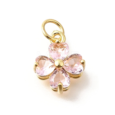Brass Micro Pave Cubic Zirconia Pendants KK-V008-11G-06-1