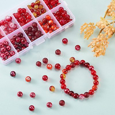 200Pcs 10 Styles DIY Glass Round Beads Sets DIY-CJ0001-97-1