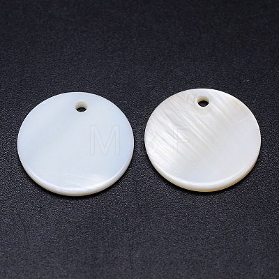 Natural White Shell Mother of Pearl Shell Pendants X-SSHEL-D080-1