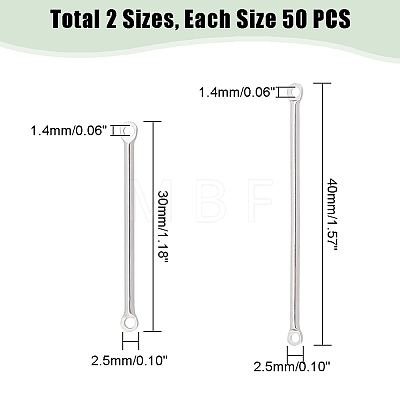 Unicraftale 100Pcs 2 Styles 304 Stainless Steel Connector Charms STAS-UN0042-86-1