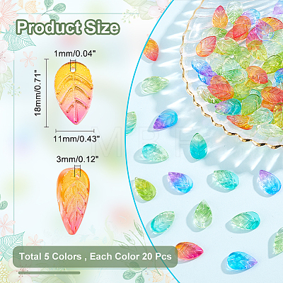  100Pcs 5 colors Glass Beads GLAA-NB0001-47-1