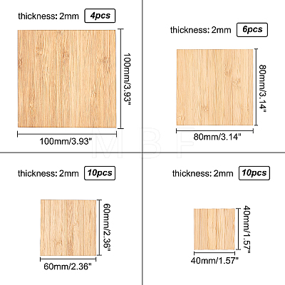 Olycraft Square Wooden Boards for Painting AJEW-OC0001-93-1