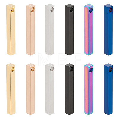 12Pcs 6 Styles 304 Stainless Steel Pendants STAS-BC0003-85-1
