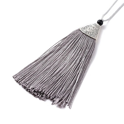 Nylon Tassels Big Pendant Decorations HJEW-G010-A12-1