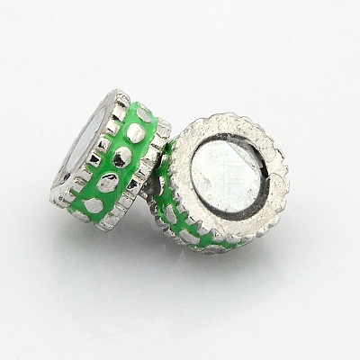Platinum Plated Column Alloy Enamel Magnetic Clasps with Loops X-ENAM-P098-08-1
