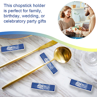 Porcelain Chopsticks Rest Dinner Spoon Stand Knife Fork Holder DIY-WH0270-064-1