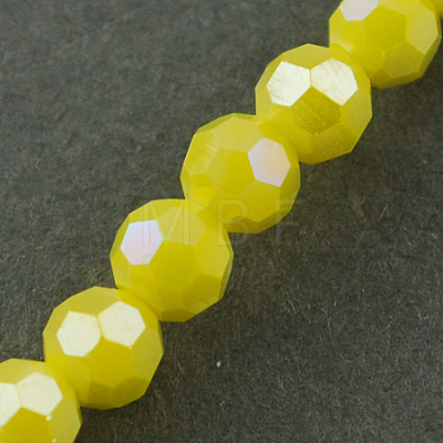 Electroplate Glass Beads Strands EGLA-R017-6mm-8-1