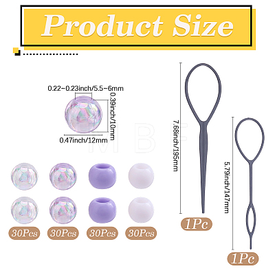 60Pcs 2 Colors Opaque Acrylic Beads DIY-PA0002-19A-1