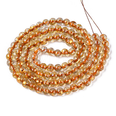 Crackle Transparent Glass Beads Strands GLAA-N030-8mm-01G-1