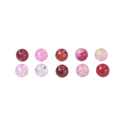 10 Colors Spray Painted Crackle Glass Beads CCG-X0010-01-8mm-1