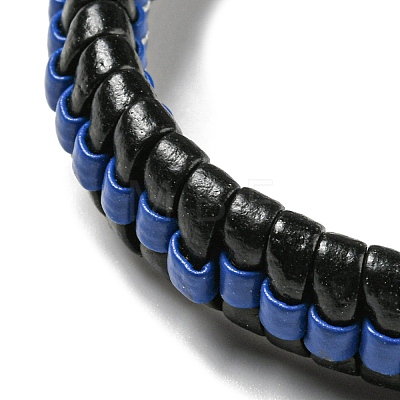5Pcs 5 Style Adjustable Braided Imitation Leather Cord Bracelet Sets with Waxed Cord for Men BJEW-F458-01-1