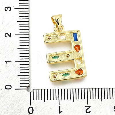 Brass Micro Pave Clear Cubic Zirconia Pendants KK-G521-01G-E-01-1