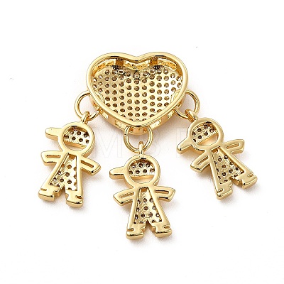 Rack Plating Brass Micro Pave Cubic Zirconia Pendants KK-E072-01G-1