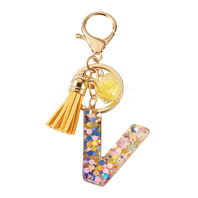 Alloy Resin Polygon Keychains KEYC-TADJ0002-03G-V-1