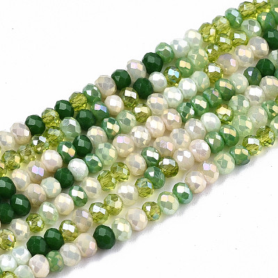 Electroplate Mixed Color Glass Beads Strands X-GLAA-T006-07-B02-1