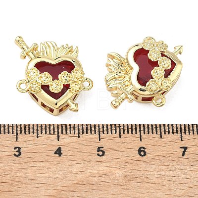 Brass Pave Clear Cubic Zirconia Connector Pendants KK-F933-09A-G-1