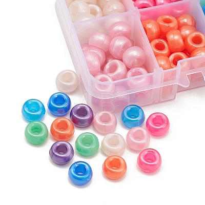 184Pcs 8 Colors Plastic Pearlized Beads KY-YW0001-47-1