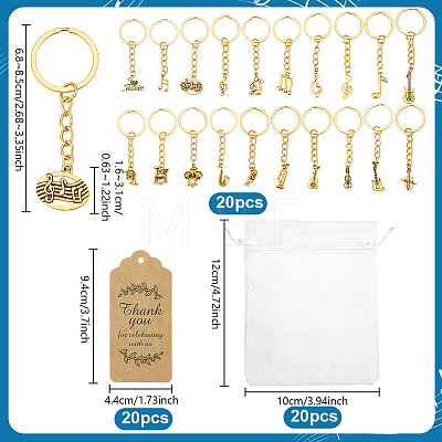 Alloy Musical Instruments & Musical Note Pendant Keychains KEYC-PH01619-1