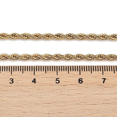 PVD Vacuum Plating 304 Stainless Steel Rope Chain Necklaces NJEW-M124-09G-1